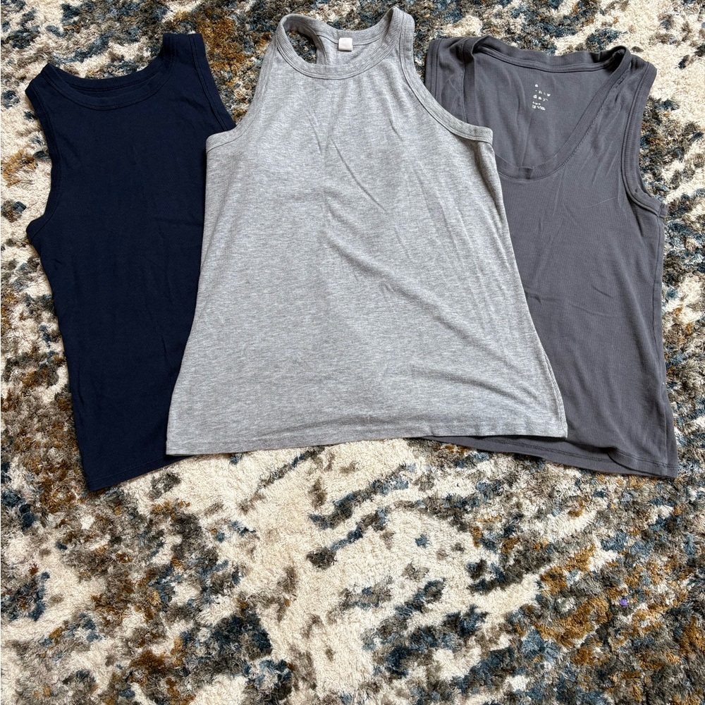 Women's Tank Top Set - Navy, Gray, Charcoal